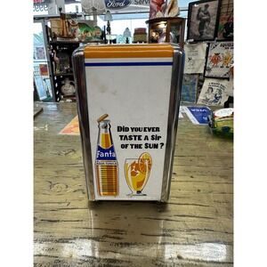 Vintage Metal Fanta Orange Diner Napkin Dispenser Holder Coca-Cola Company